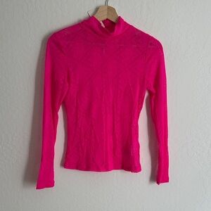 Anthropologie Hot Pink Lace Top